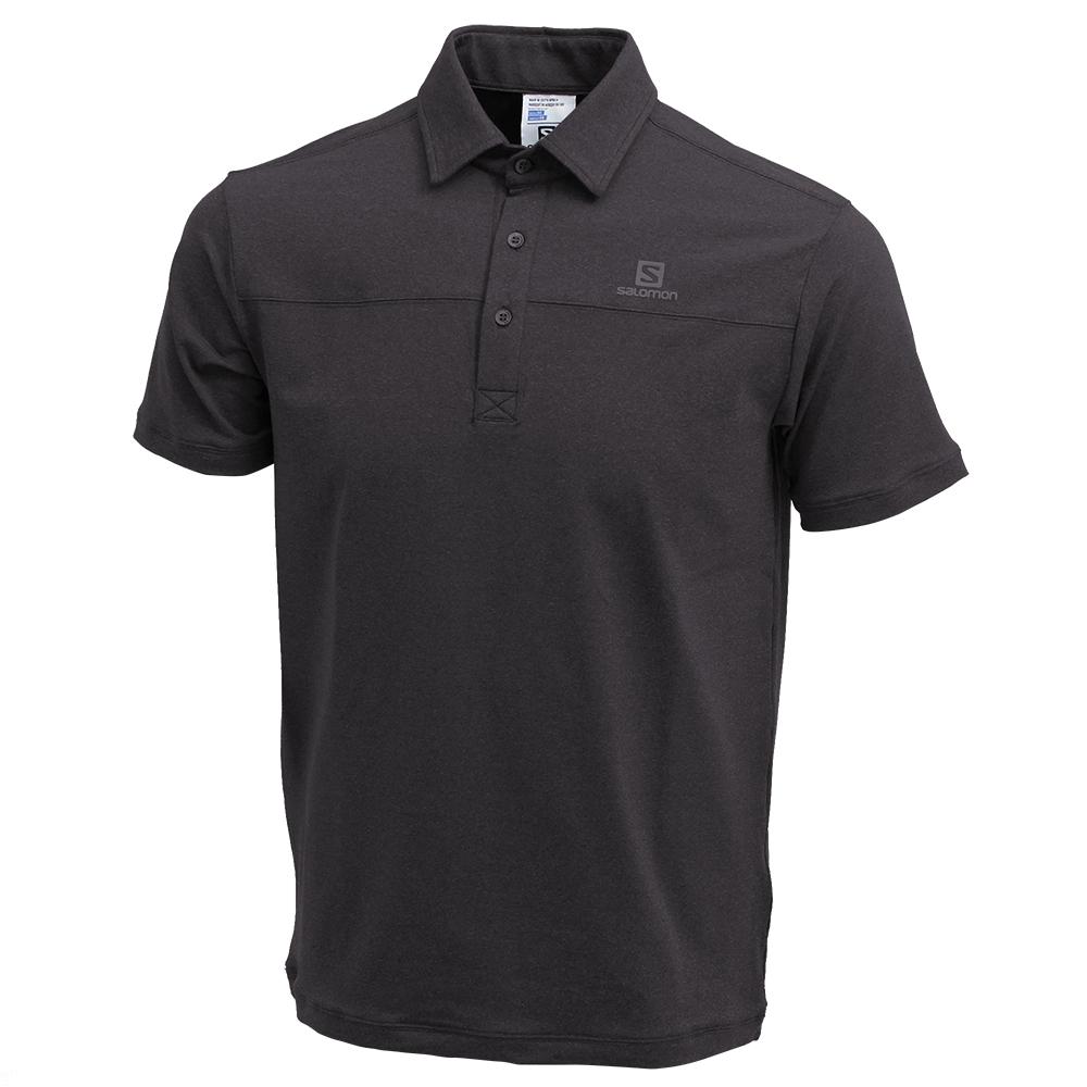 Salomon CUSTOM SS POLO M Camisetas Hombre - Negras - Colombia (53671-LXUW)